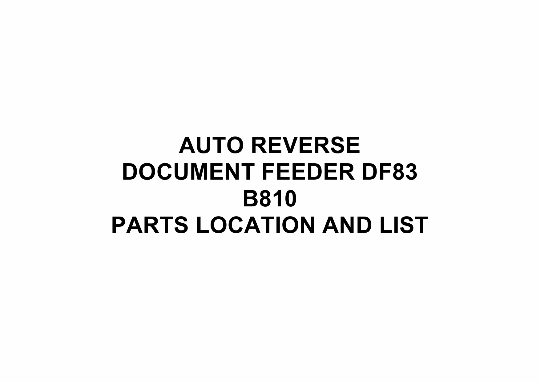 RICOH Options B810 AUTO-REVERSE-DOCUMENT-FEEDER-DF83 Parts Catalog PDF download-1